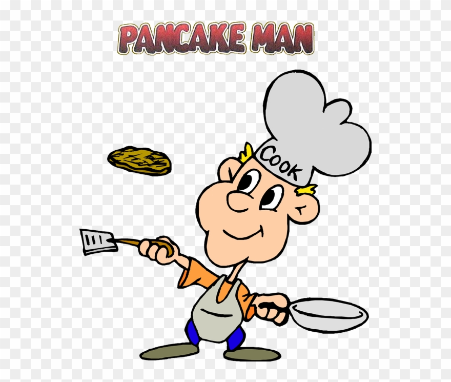 Recipe pack make breakfast. Pancake clipart pancake man