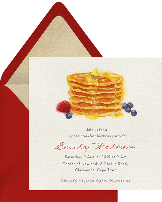 Pancake invitations greenvelope com. Waffle clipart holiday breakfast