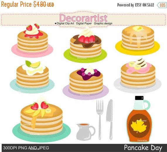 Pancake party instant download. Pancakes clipart baking
