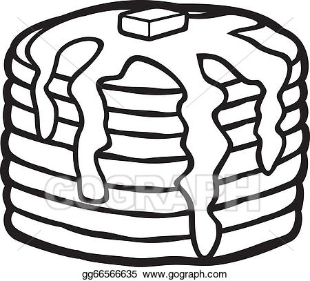 Pancakes clipart syrup butter. Vector art with and