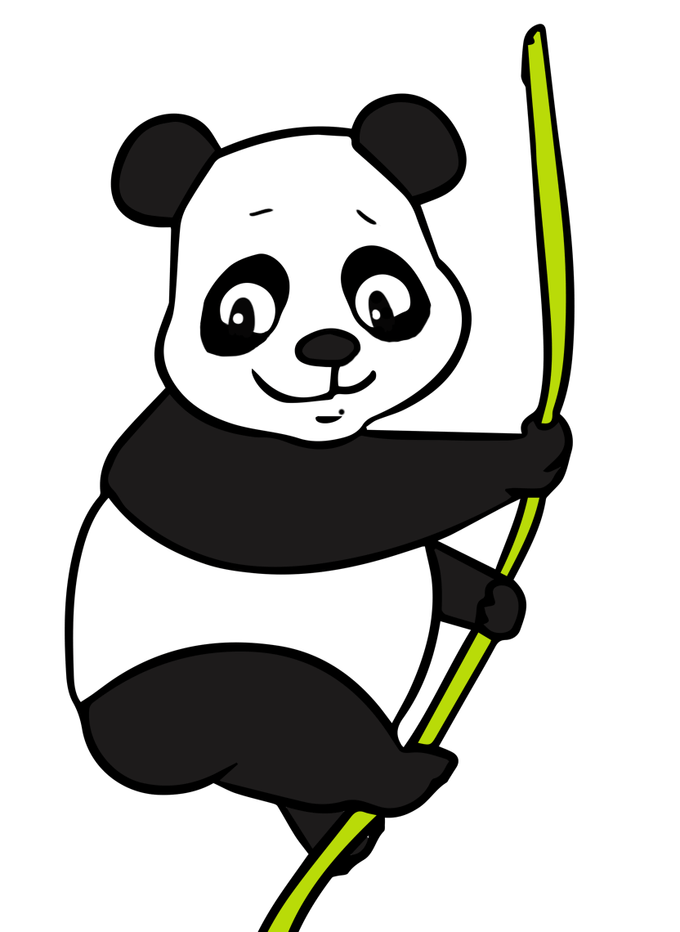 panda clipart climbing
