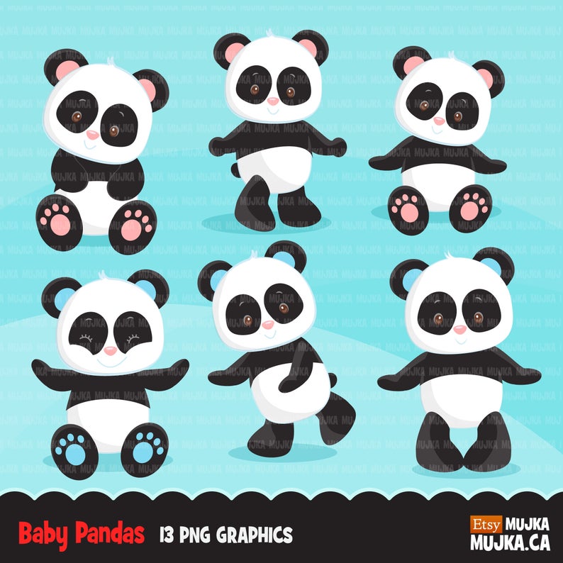 panda clipart cute baby zoo animal