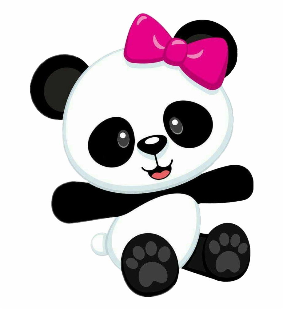 Panda clipart girl panda. Pandachellenge cute fun animals