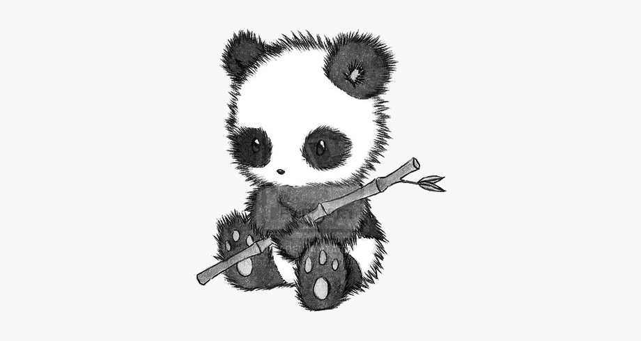panda clipart holding bamboo