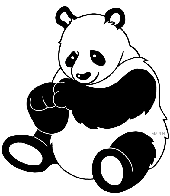 panda clipart many