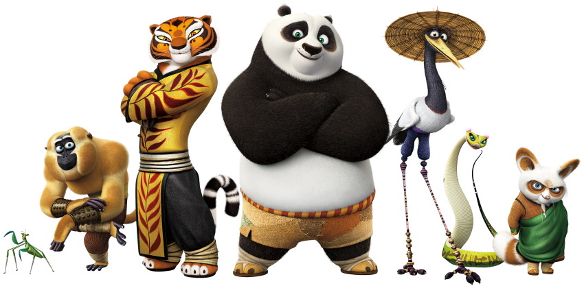 Win kung fu on. Panda clipart mascot