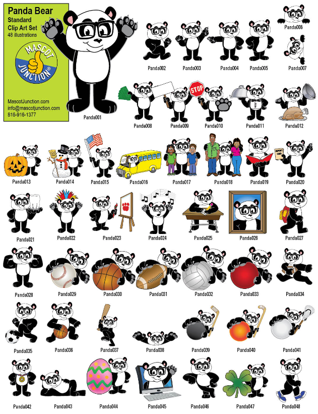Panda clipart mascot. Bear junction 