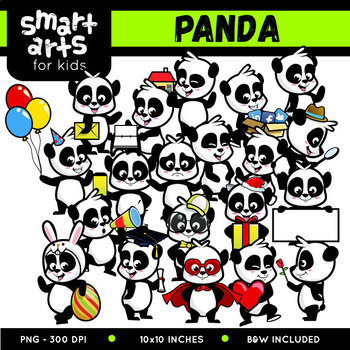 Cute clip art . Panda clipart smart