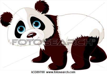 panda clipart walking