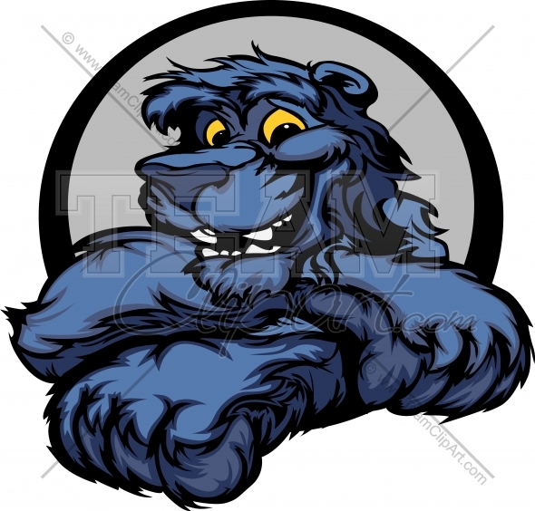 Image easy to edit. Panther clipart happy