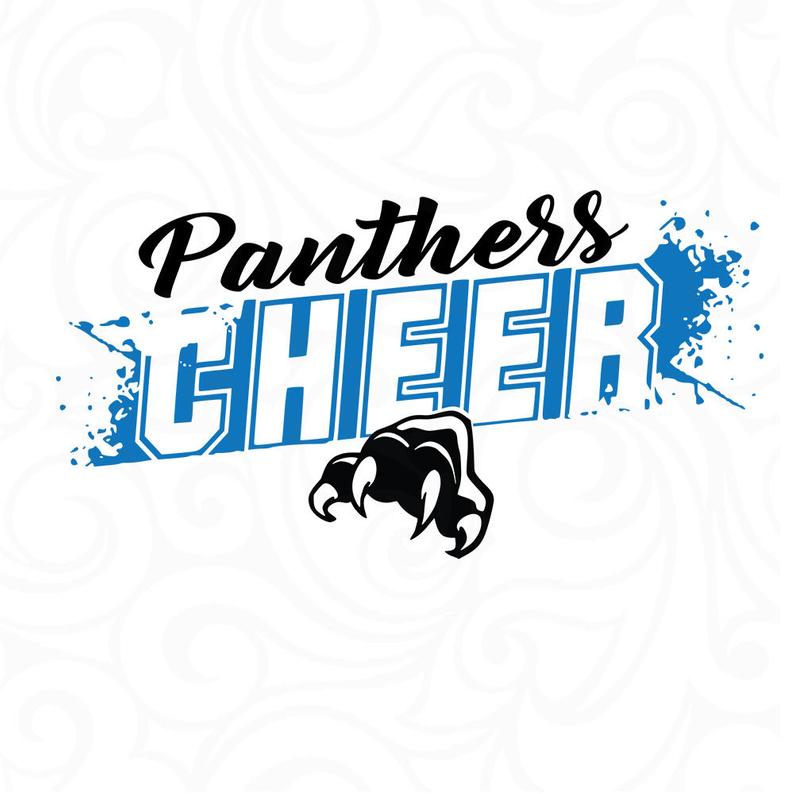 Panthers cheerleader svg file. Panther clipart panther cheer