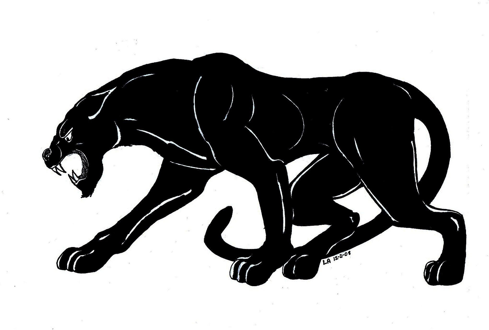 panther clipart side view