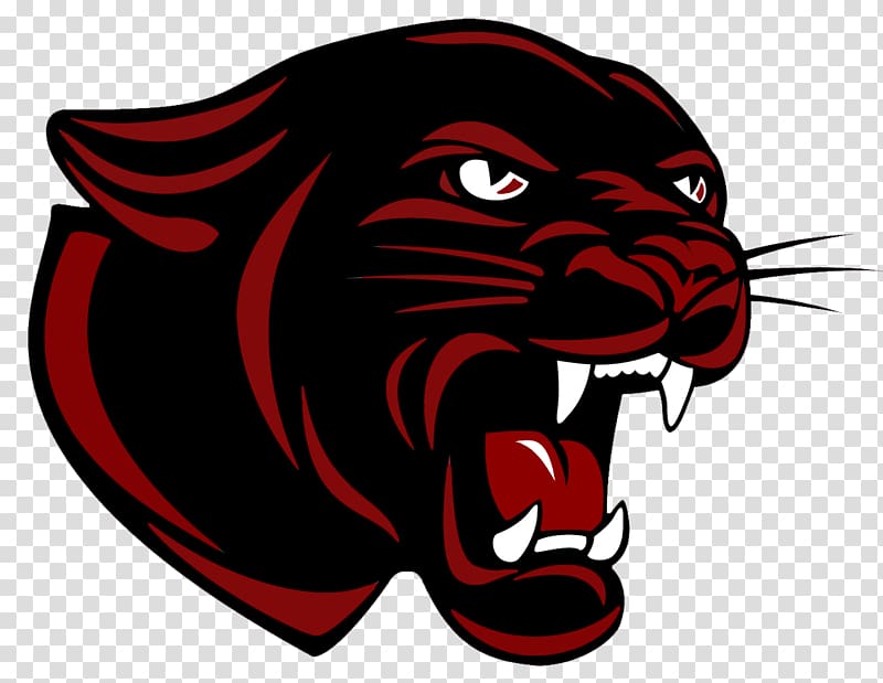 Black and red logo. Panther clipart sport