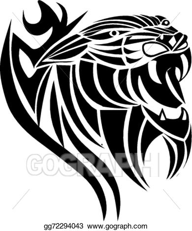 Panther clipart vintage. Vector tattoo design engraving