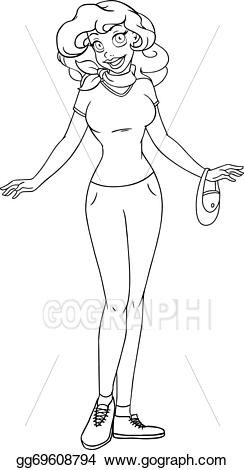 Vector illustration african teenage. Pants clipart coloring page