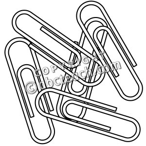 paperclip clipart black and white