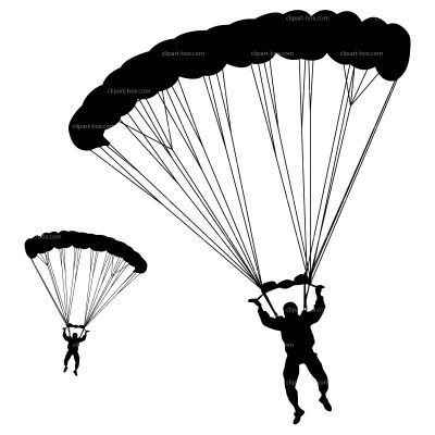 Parachute clipart. Army silhouette paraquedas pinterest