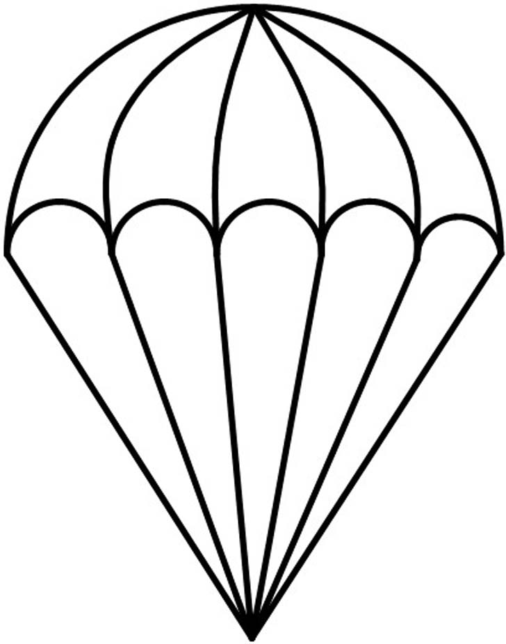 parachute clipart black and white