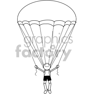 parachute clipart black and white