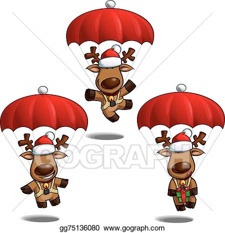 Eps vector elks stock. Parachute clipart christmas
