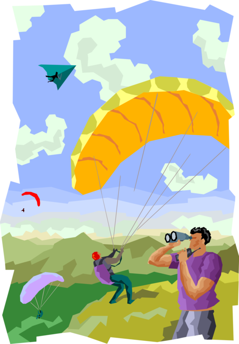 parachute clipart hang glider