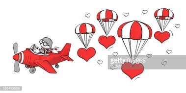 Parachute clipart heart. Little sketchy man flying