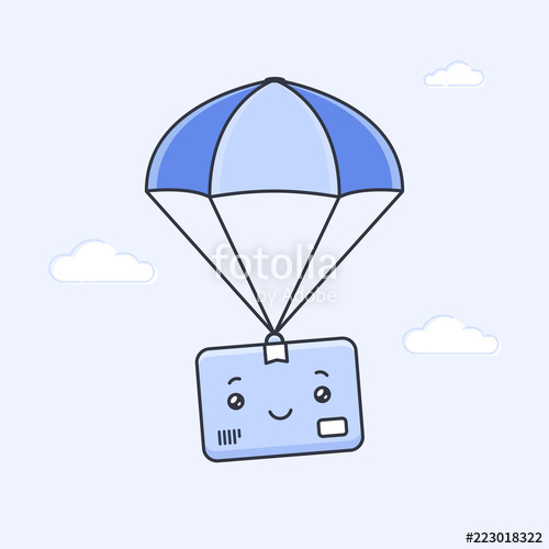 parachute clipart kawaii