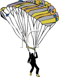 A person skydiving with. Parachute clipart man
