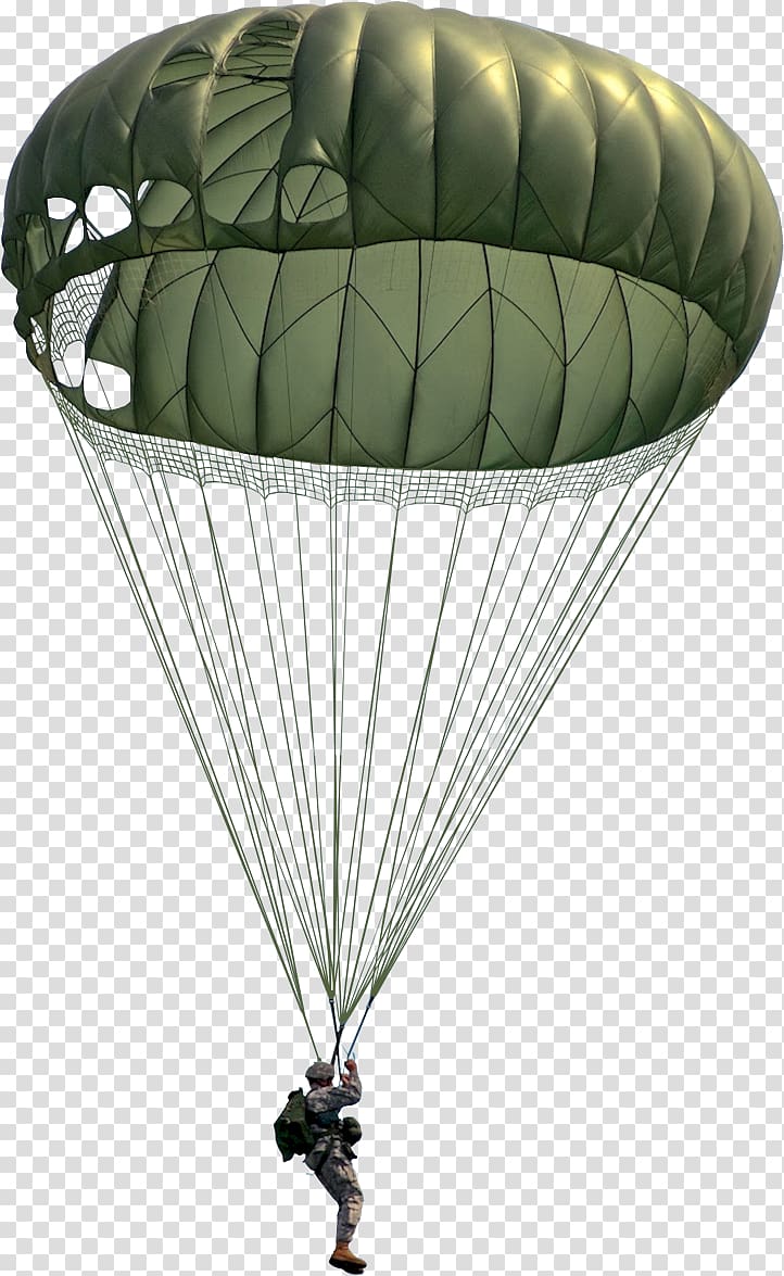 Man riding surplus army. Parachute clipart military parachute
