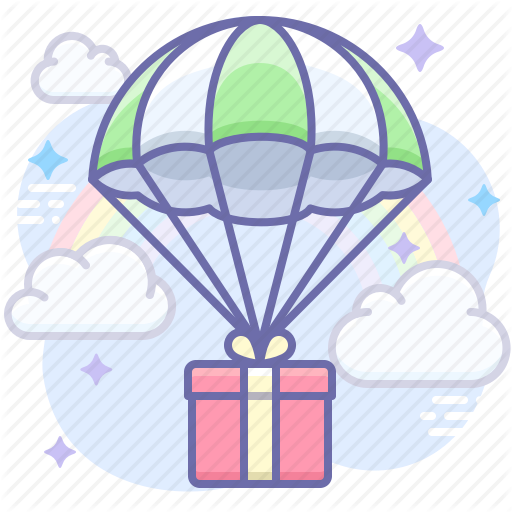 Parachute clipart present.  scenarium vol by