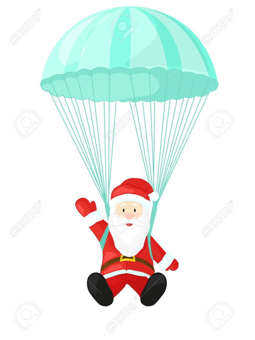parachute clipart santa