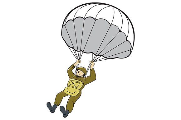 parachute clipart soldier parachute