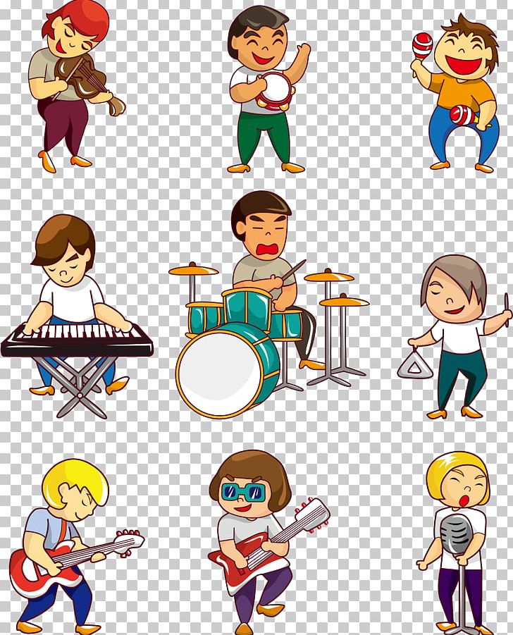 Parade clipart band musician. Rock musical ensemble cartoon