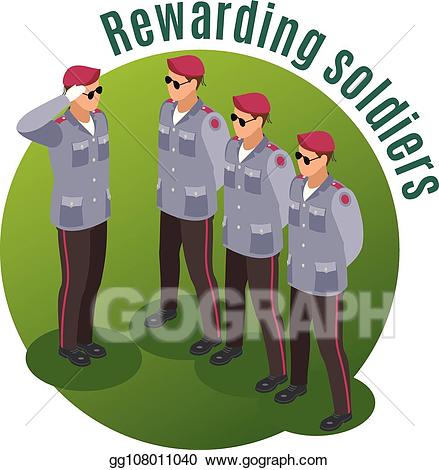 Parade clipart round. Vector stock rewarding soldiers