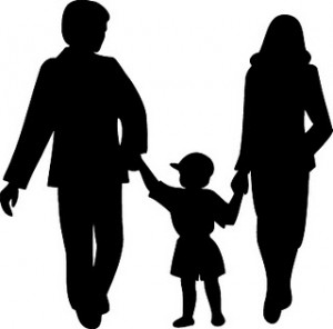 Parent clipart one child family. Silhouette x parents place