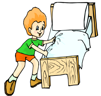 Children helping at portal. Parents clipart child home