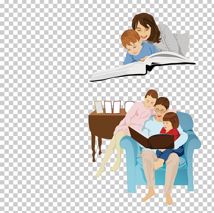 parents clipart family reading