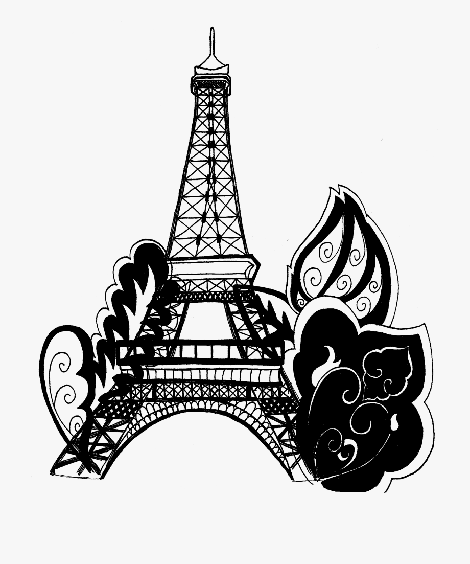 Sheet eiffel tower pages. Paris clipart coloring page