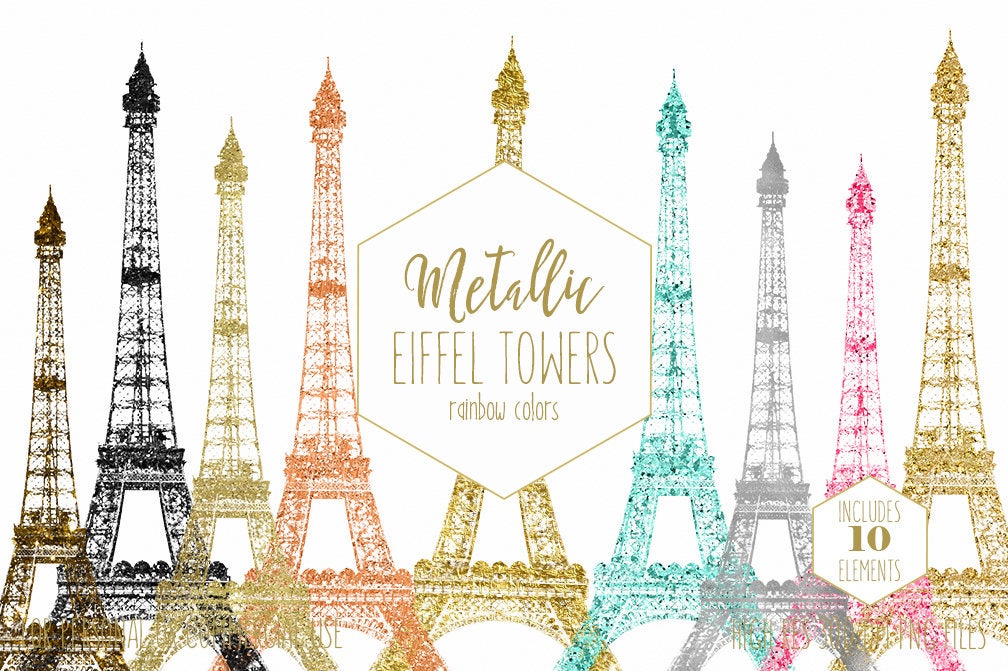 Paris clipart gold. Eiffel tower for commercial
