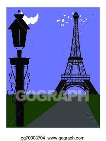 Paris clipart lamp post. Vector art in eps