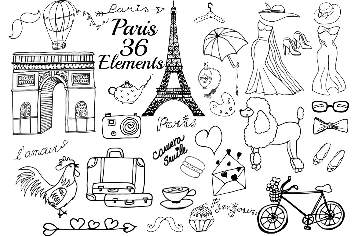 Paris clipart svg. Doodle 