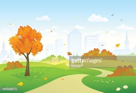 park clipart autumn sky