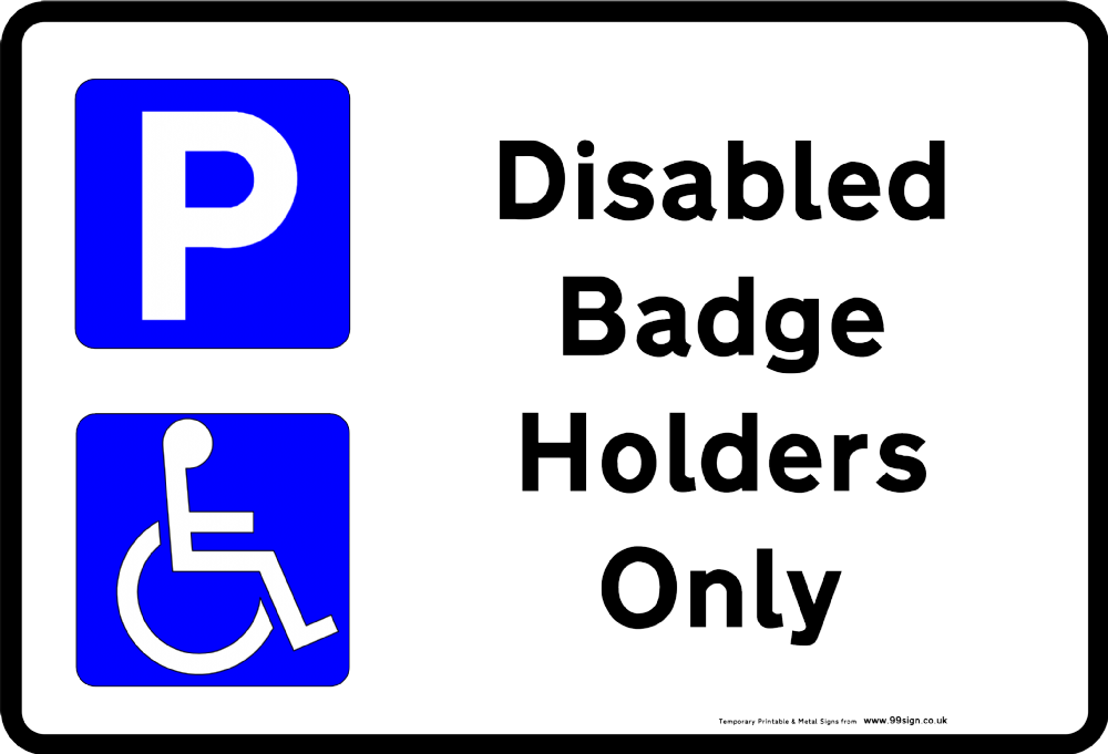 Printable disabled parking sign. Park clipart badge