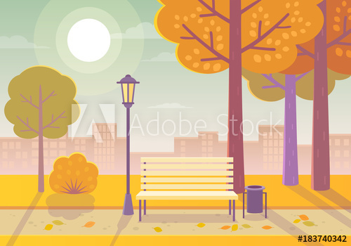 Vector illustration of a. Park clipart town background