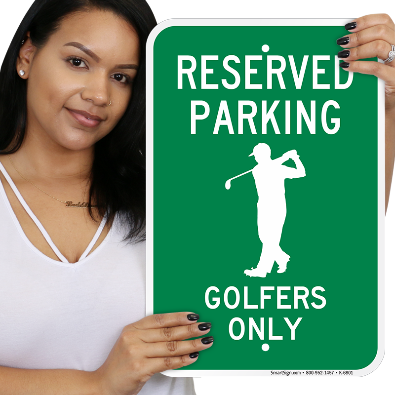 Parking lot clipart reserved. Golfers only signs sku