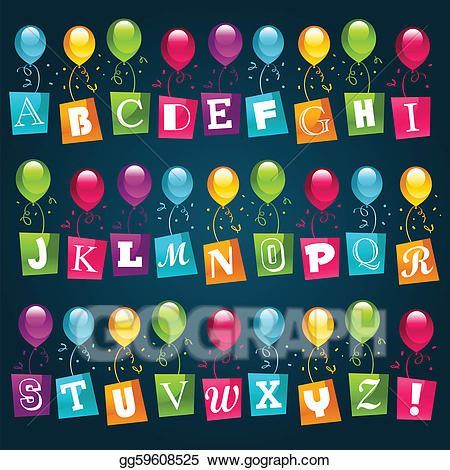 party clipart alphabet