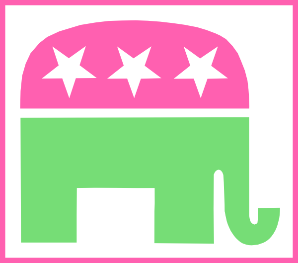 Republican party elephant with. Voting clipart border