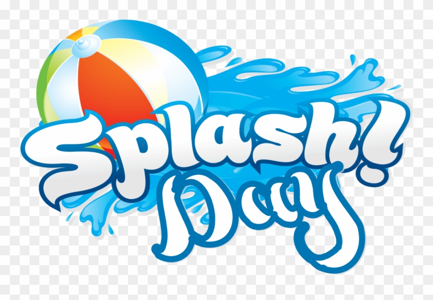 Beach ball pad party. Splash clipart water slide