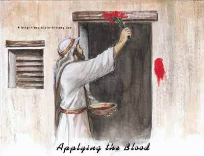 Pesach applying the blood. Passover clipart doorpost