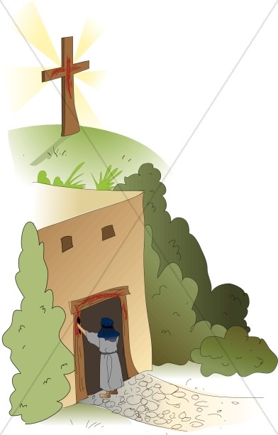 Passover clipart doorpost. With and cross 